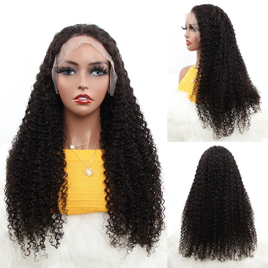 10A Burmese 100% virgin human hair kinky curly lace frontal wigs pixie cut human hair wig hd transparent pre plucked lace wig