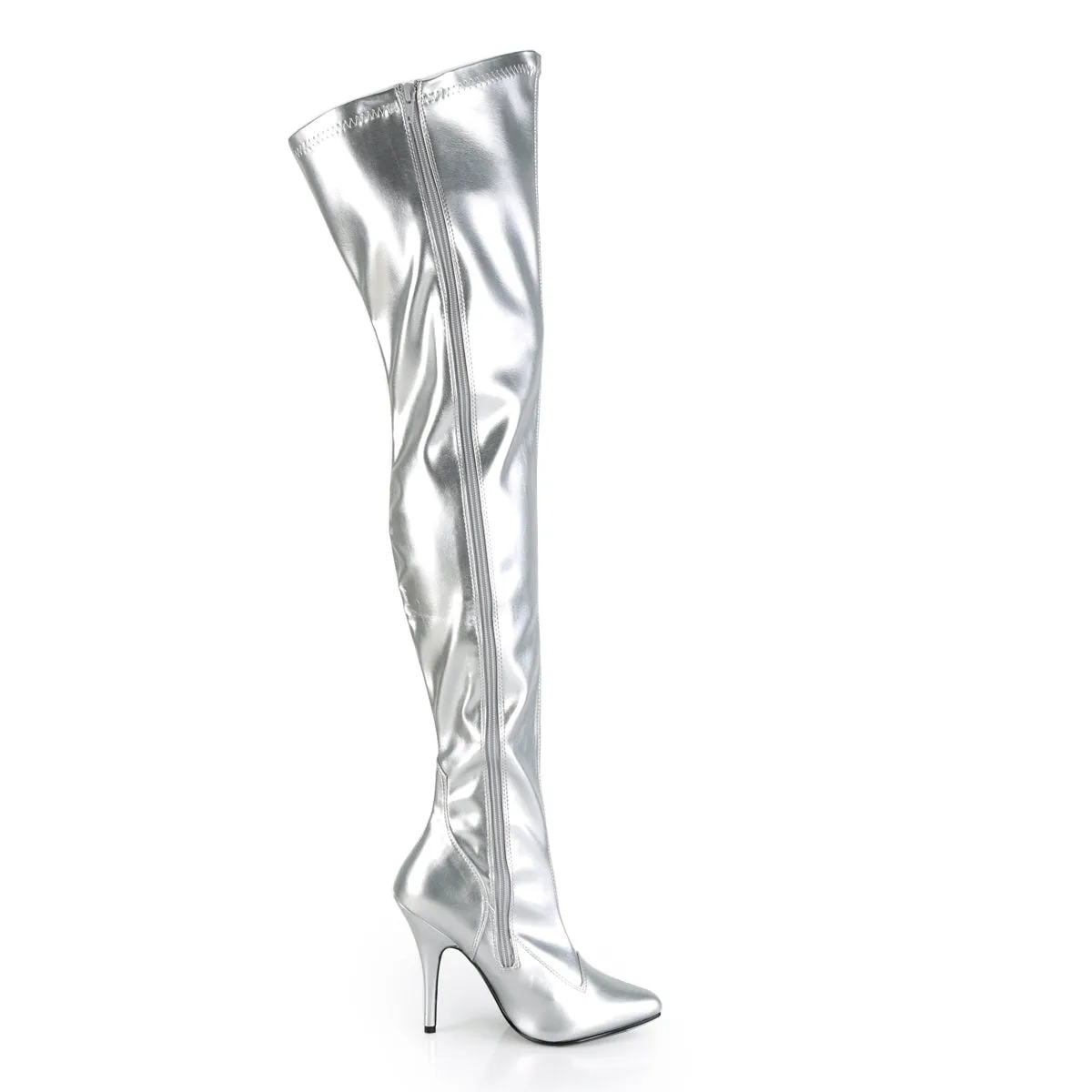 5 Inch Heel SEDUCE-3000 Silver Stretch