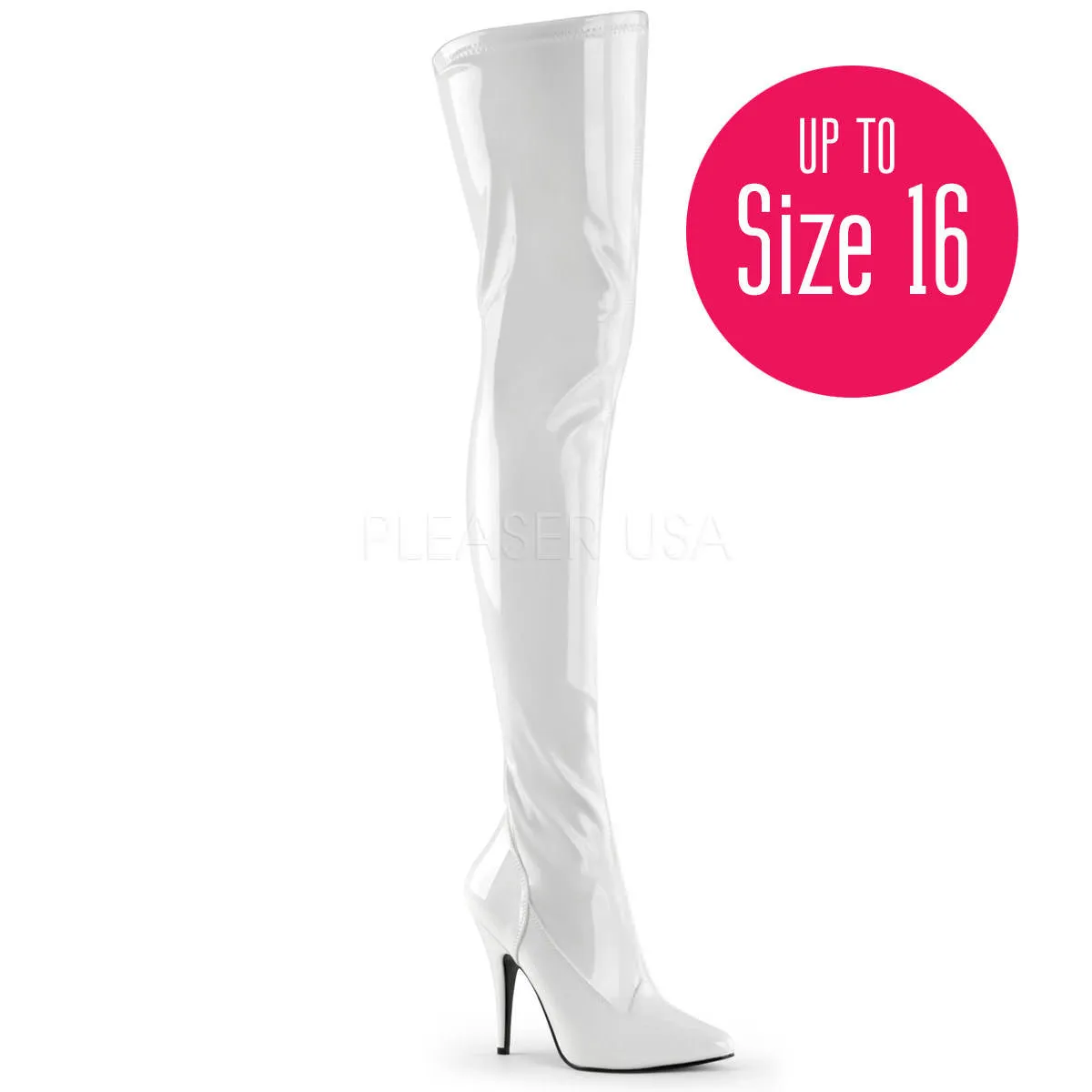 5 Inch Heel SEDUCE-3000 White Stretch