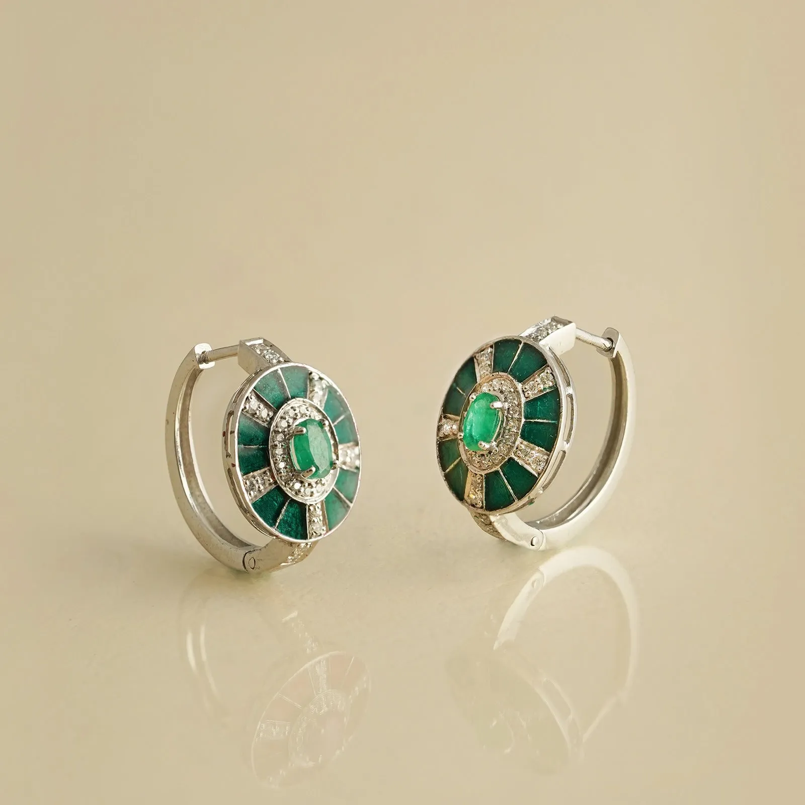 Alex Emerald Mini Hoops