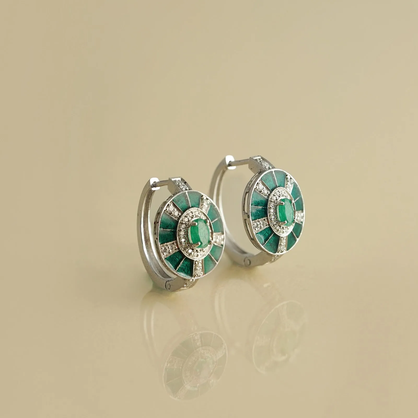 Alex Emerald Mini Hoops