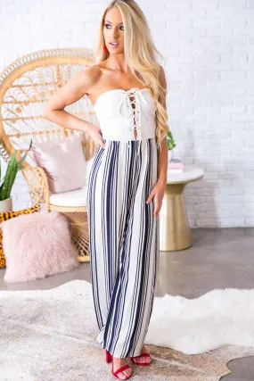 All Lined Up Jumpsuit