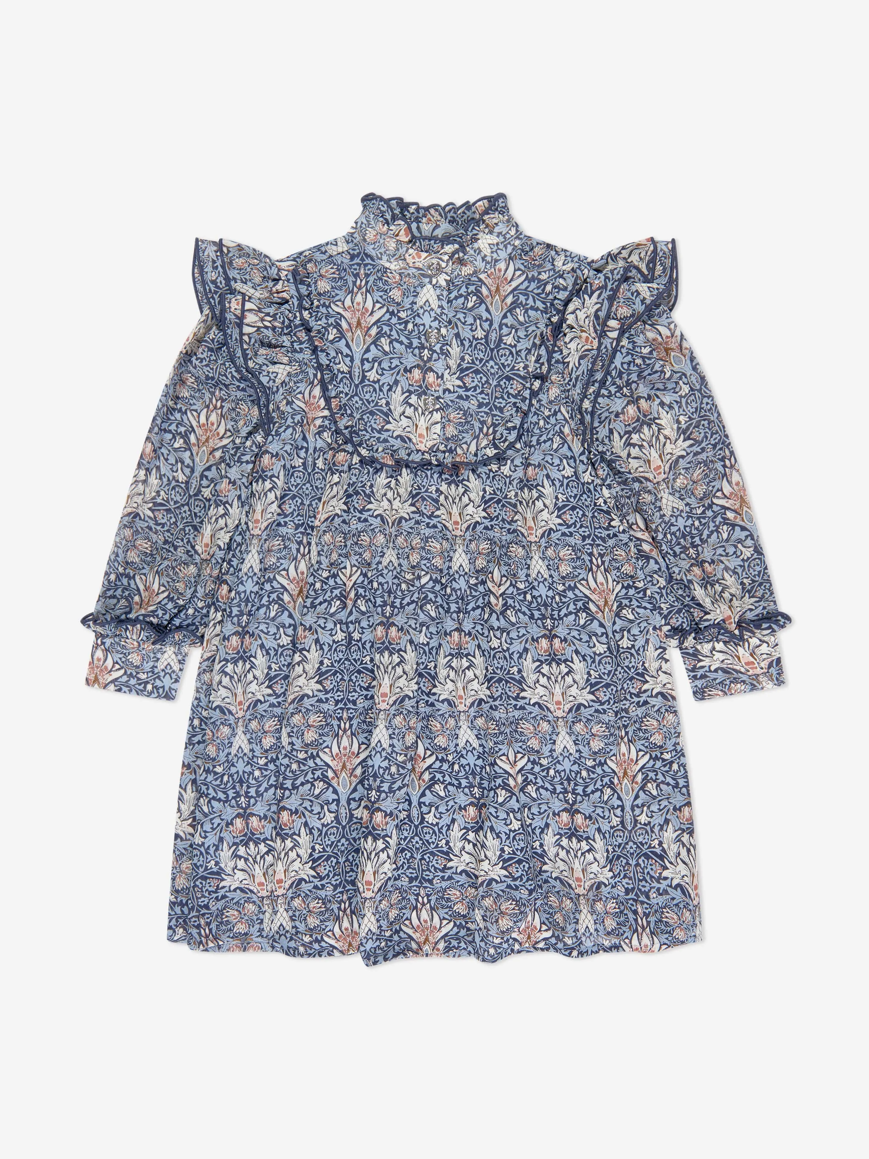 Angels Face Girls Tabatha Printed Dress in Blue