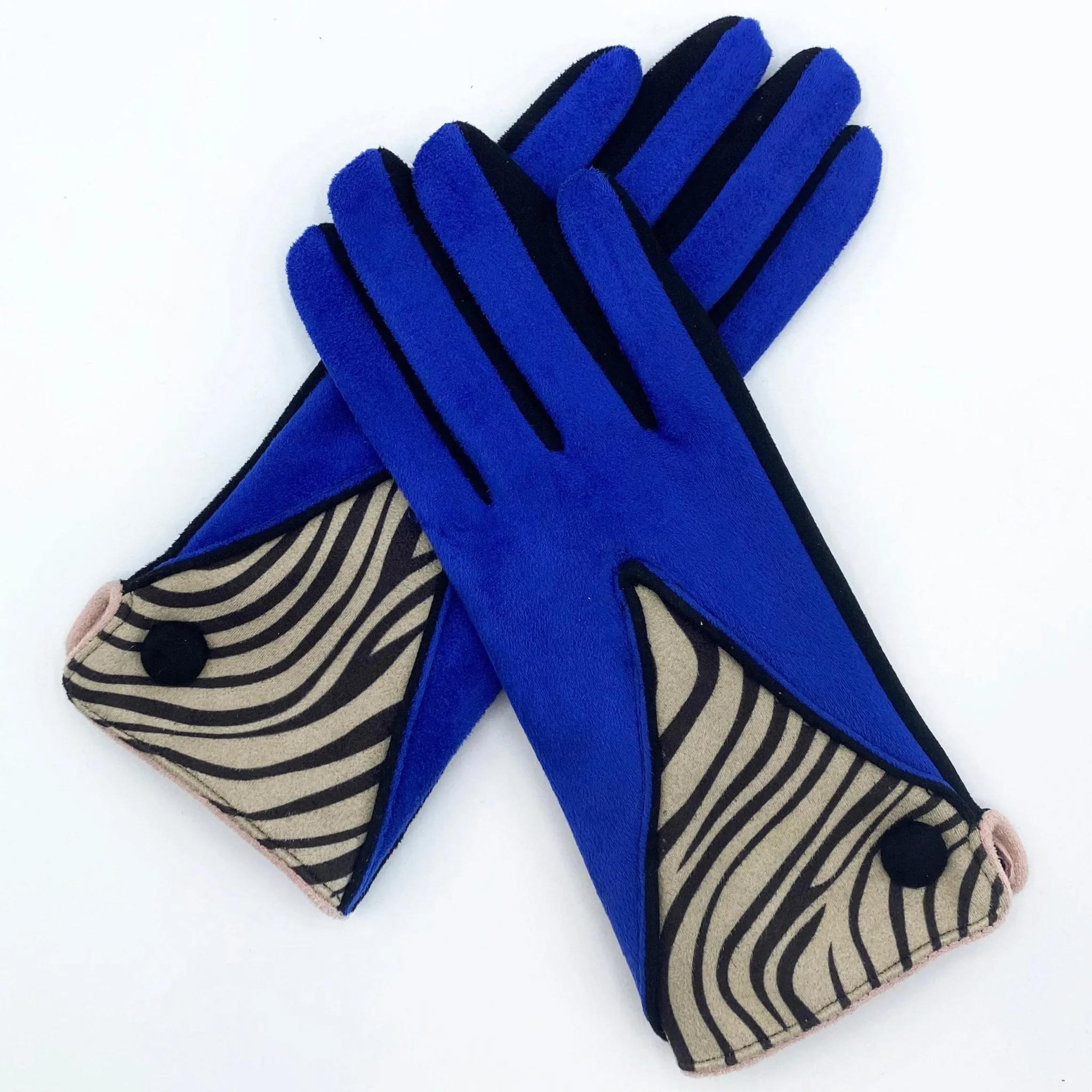 Animal Print Blue Zebra Gloves