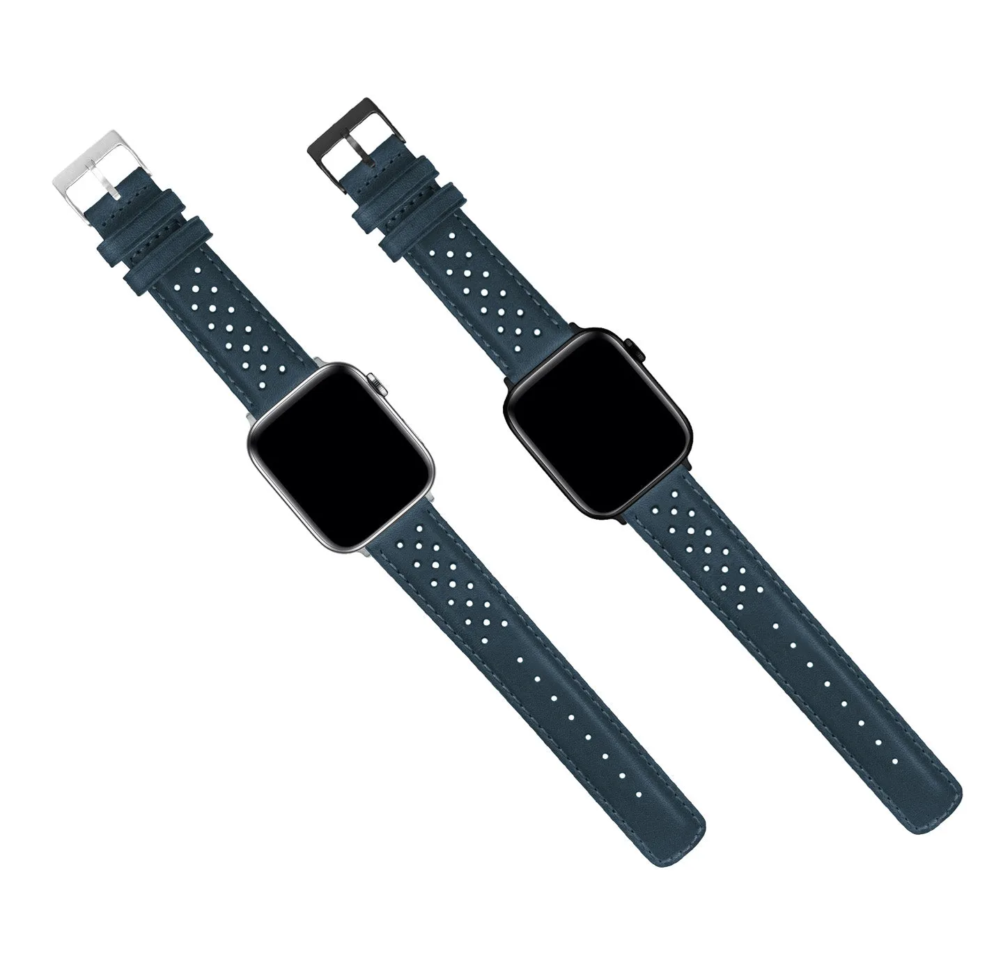 Apple Watch Navy Blue Racing Horween Leather Watch Band