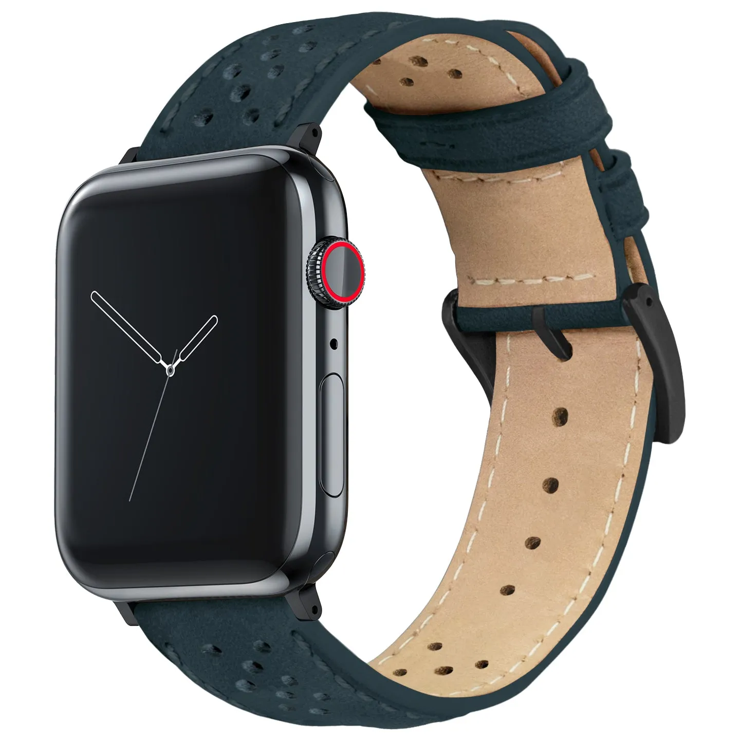 Apple Watch Navy Blue Racing Horween Leather Watch Band