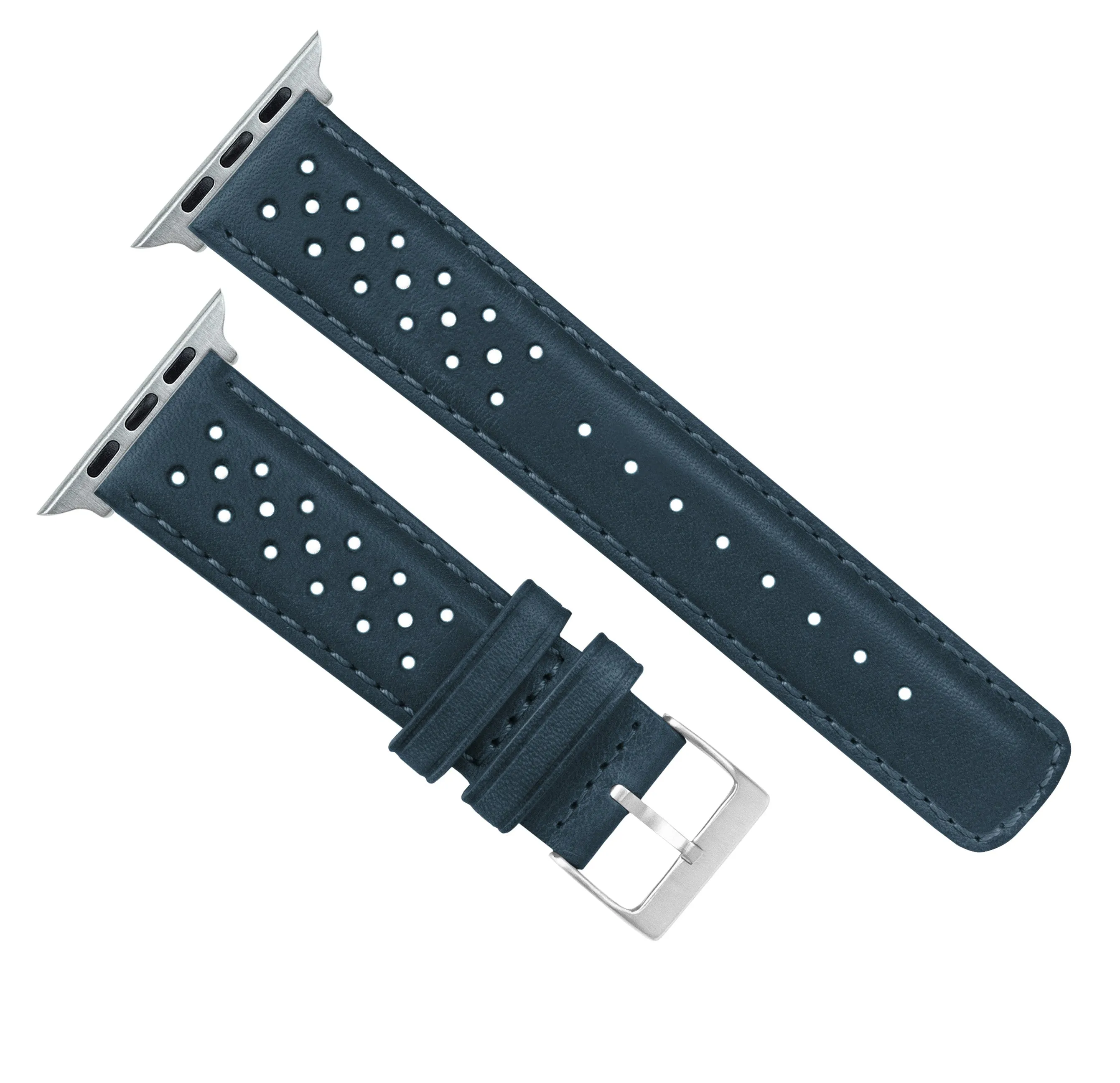 Apple Watch Navy Blue Racing Horween Leather Watch Band