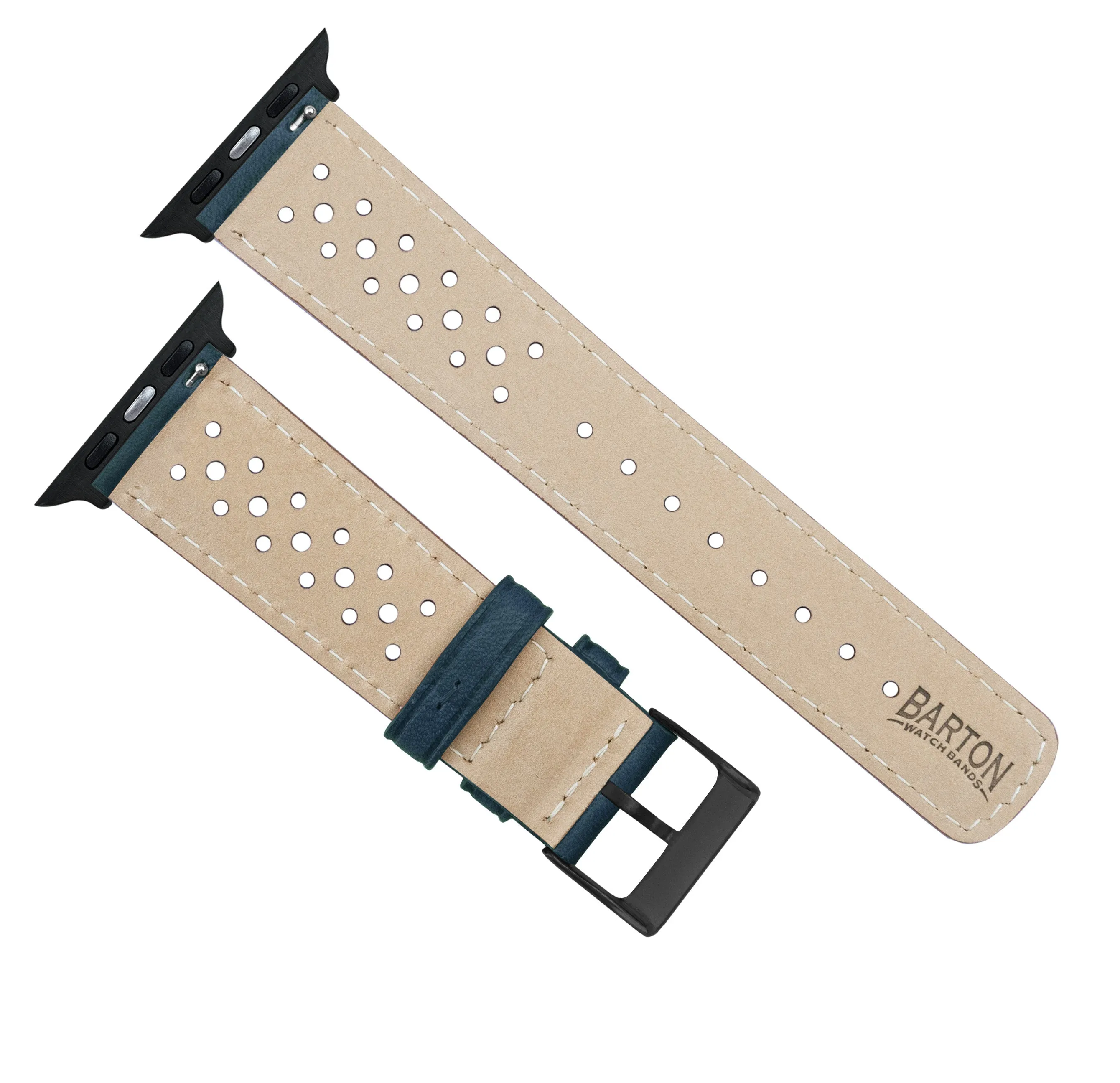 Apple Watch Navy Blue Racing Horween Leather Watch Band