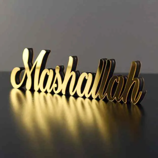 Bismillah, Alhamdulillah, MashAllah Latin Islamic Tabletop Art Decor