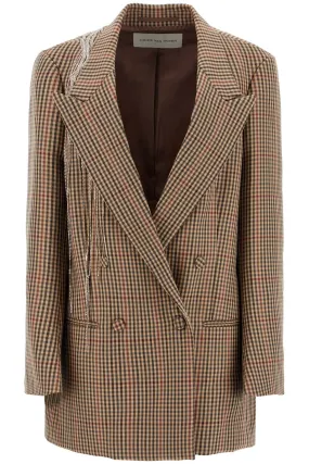 BLINK PLAID BLAZER WITH CRYSTAL CHAINS