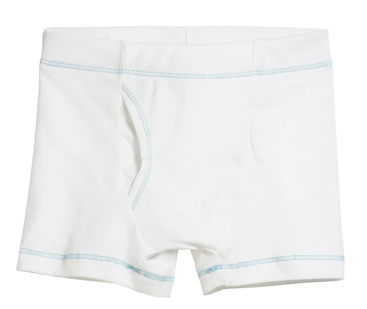 Boys Soft Cotton Boxer Brief | White