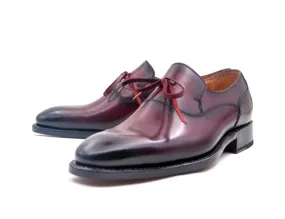 Burnished Calfskin "Cambridge" Slip-On Shoe Burgundy