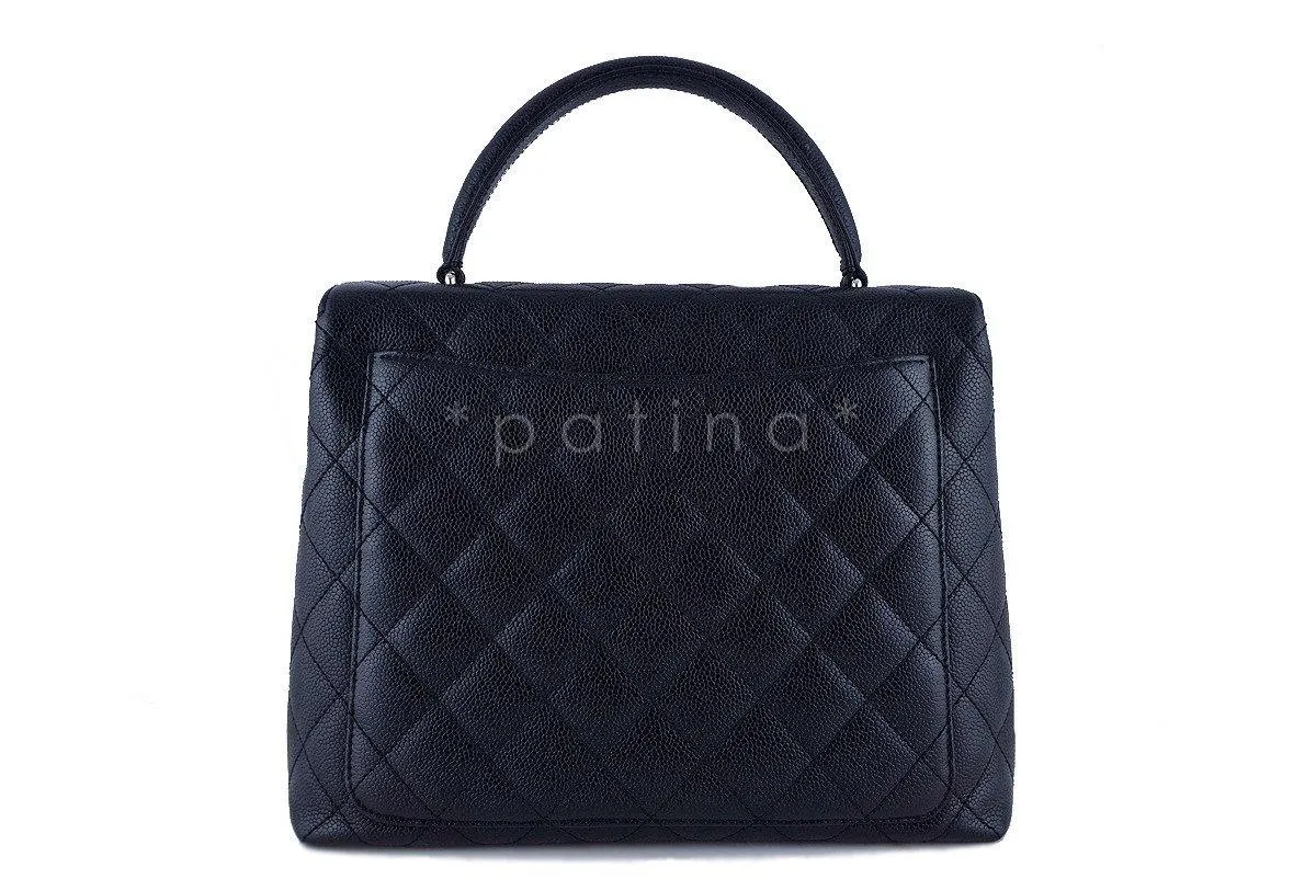 Chanel Black 2.55 Classic Quilted Kelly Flap Satchel Bag