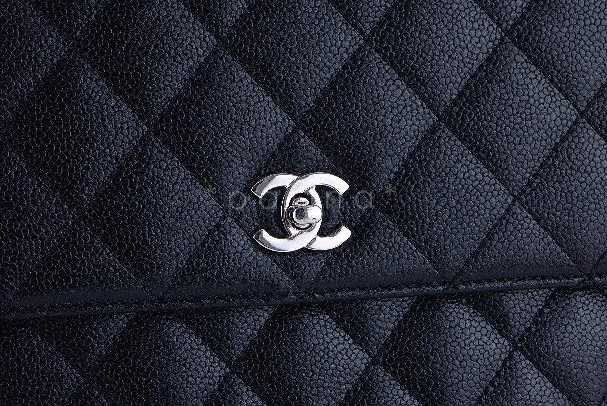 Chanel Black 2.55 Classic Quilted Kelly Flap Satchel Bag