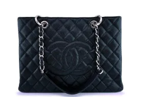 Chanel Black Caviar Classic Grand Shopper Tote GST Shopping Bag SHW