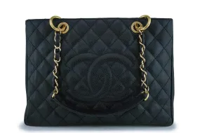 Chanel Black Caviar Grand Shopper Tote GST Bag GHW