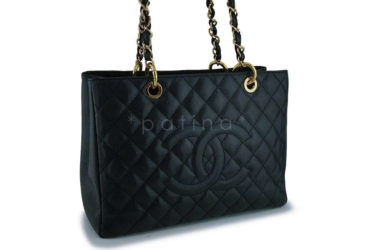 Chanel Black Caviar Grand Shopper Tote GST Bag GHW