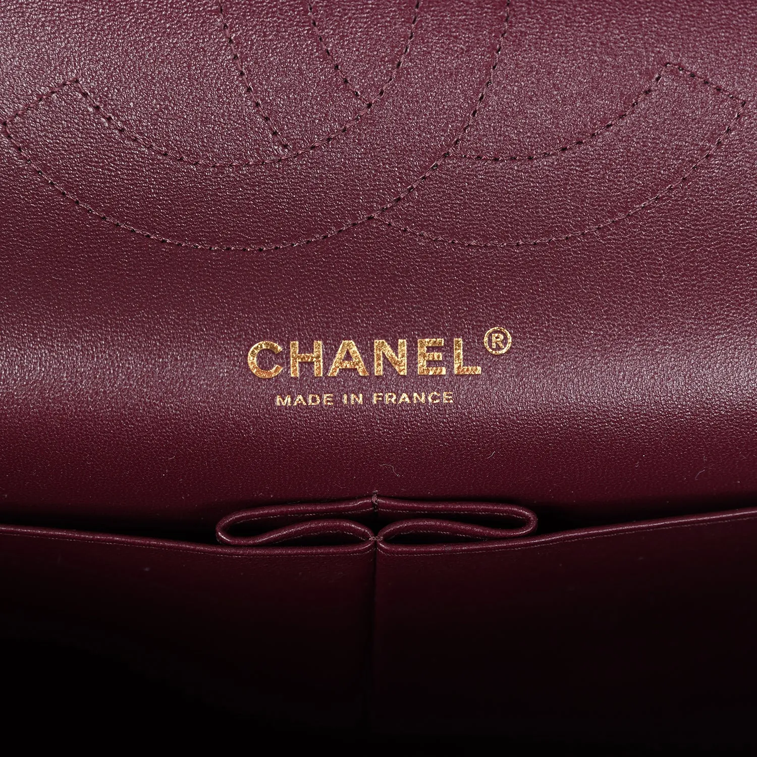 Chanel Jumbo Classic Double Flap Bag Dark Burgundy Shiny Caviar Gold Hardware