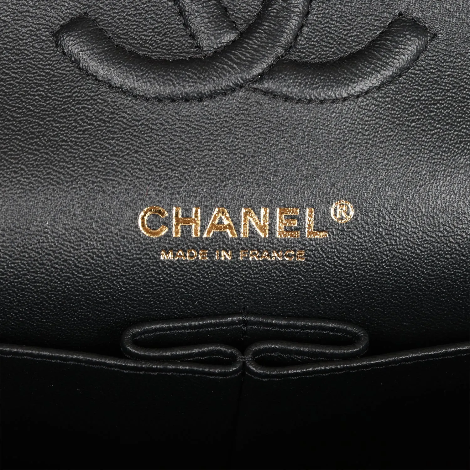 Chanel Medium Classic Double Flap Bag Black Patent Light Gold Hardware