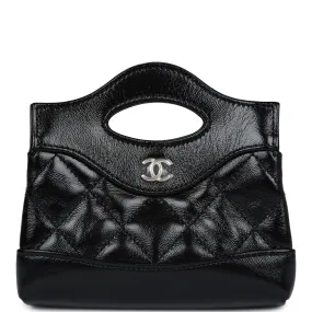 Chanel Micro 31 Shopper Black Shiny Lambskin Light Gold Hardware