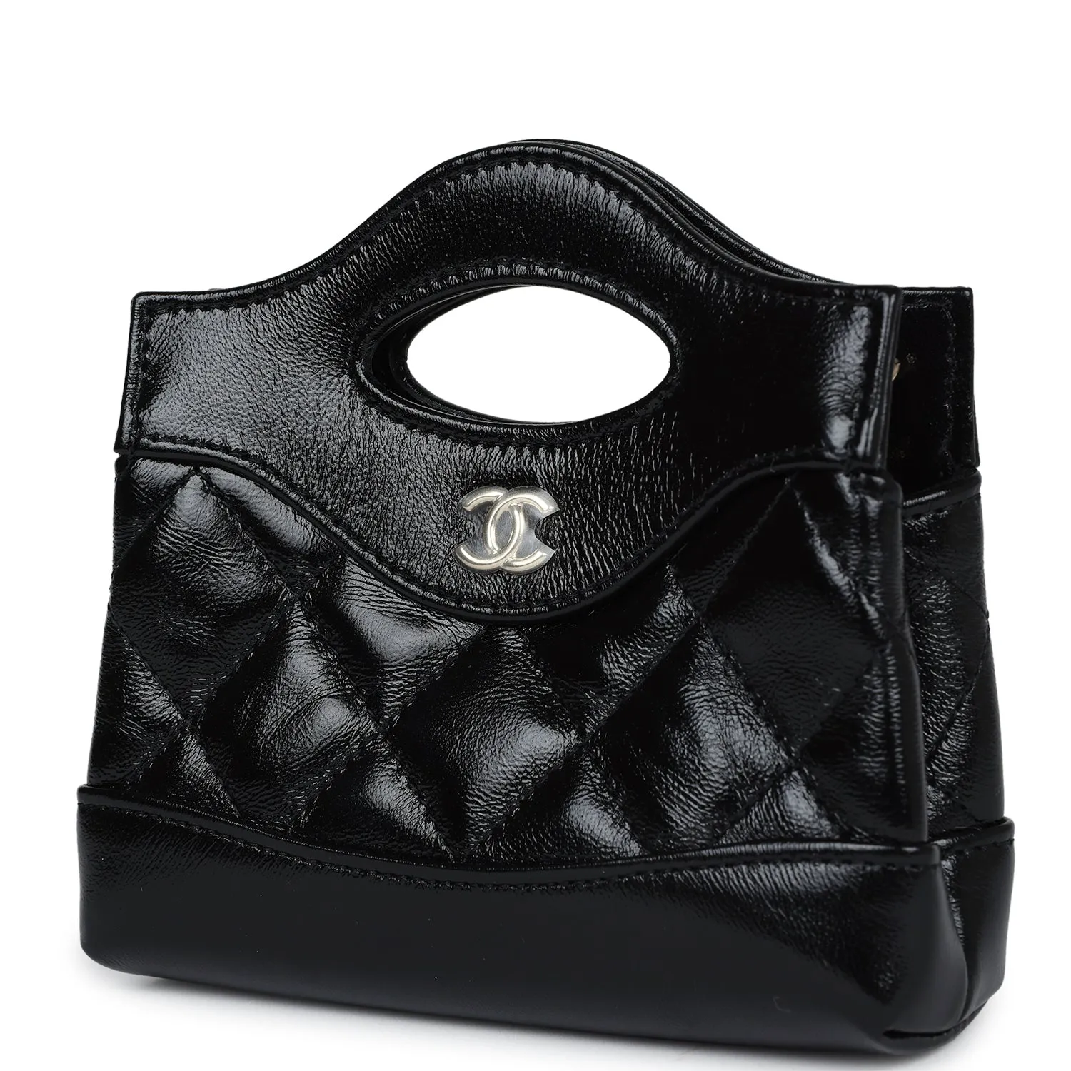 Chanel Micro 31 Shopper Black Shiny Lambskin Light Gold Hardware