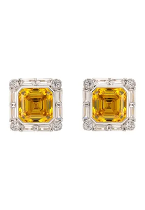 Chatsworth Clip On Earrings Citrine Silver