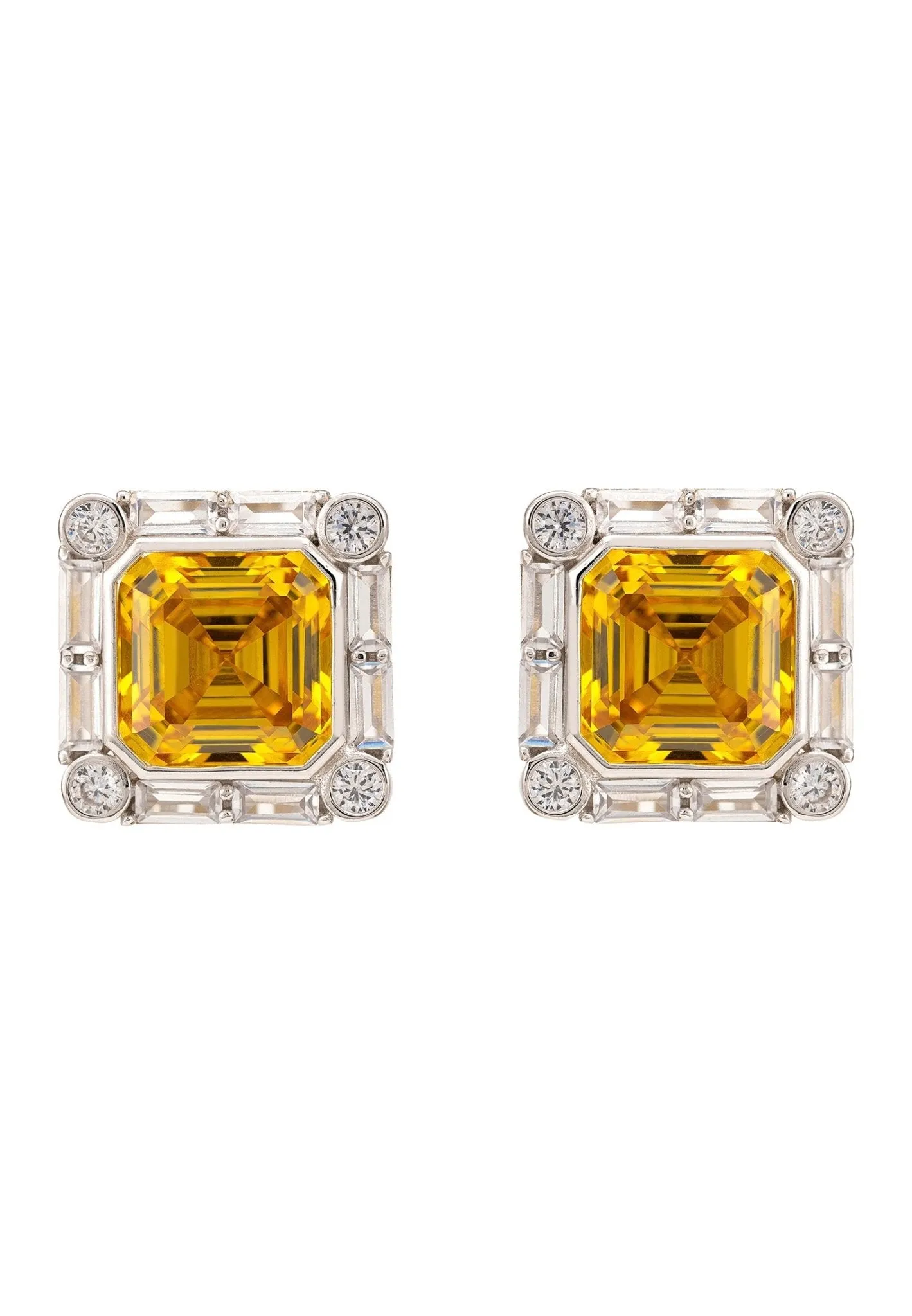 Chatsworth Clip On Earrings Citrine Silver