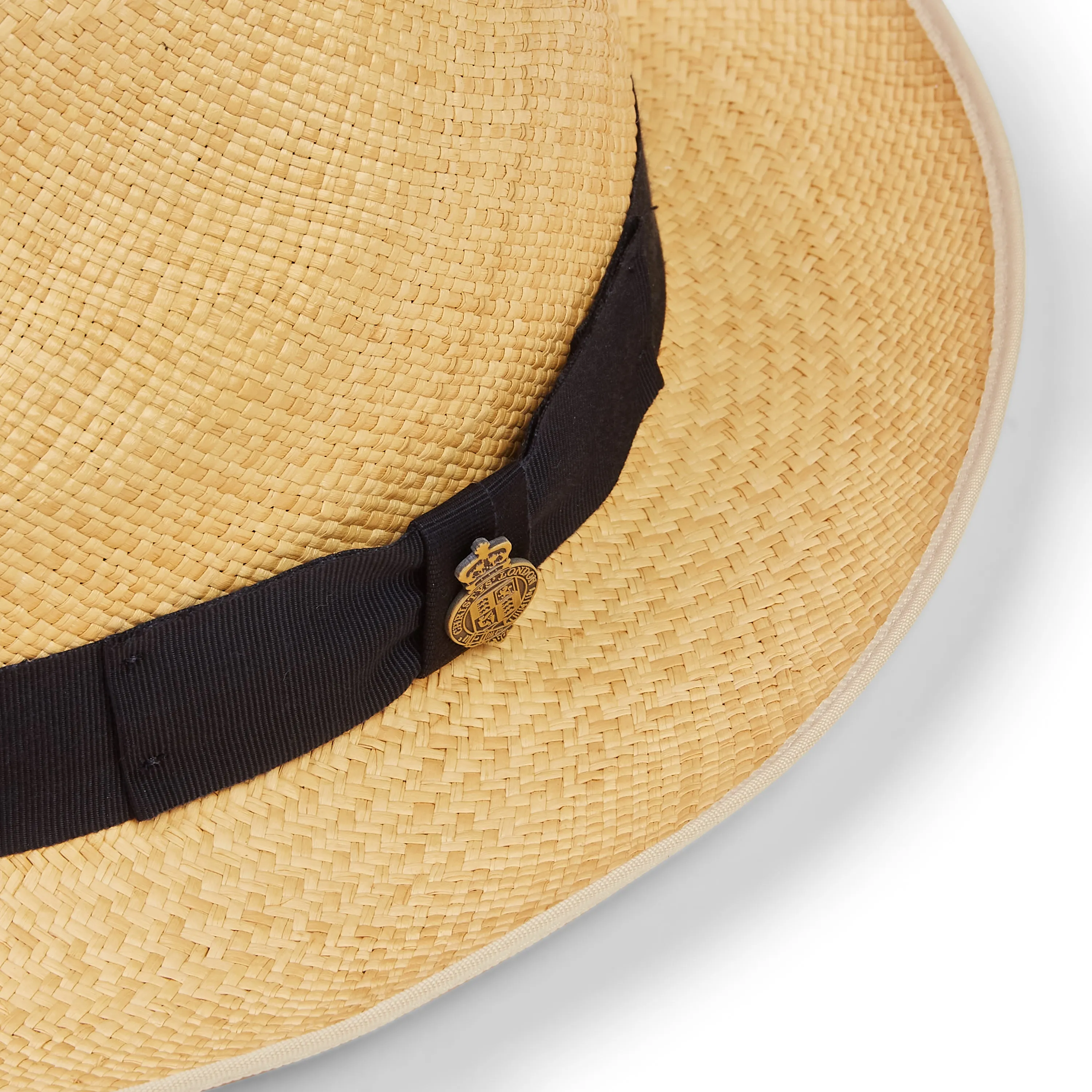 Christys' Classic Preset Panama Hat - Navy Band Natural