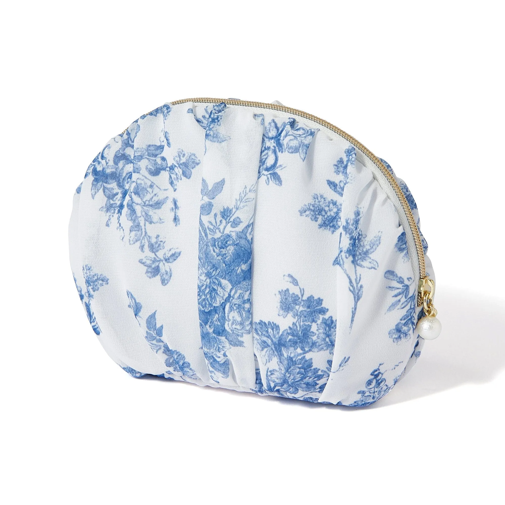 Classic Flower Round Pouch Navy