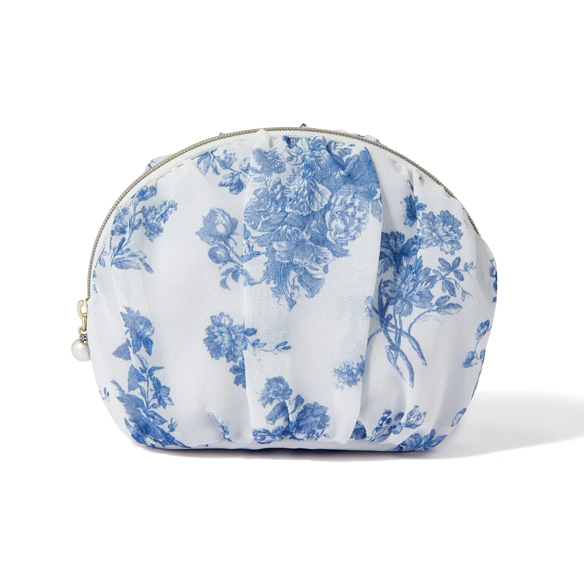 Classic Flower Round Pouch Navy