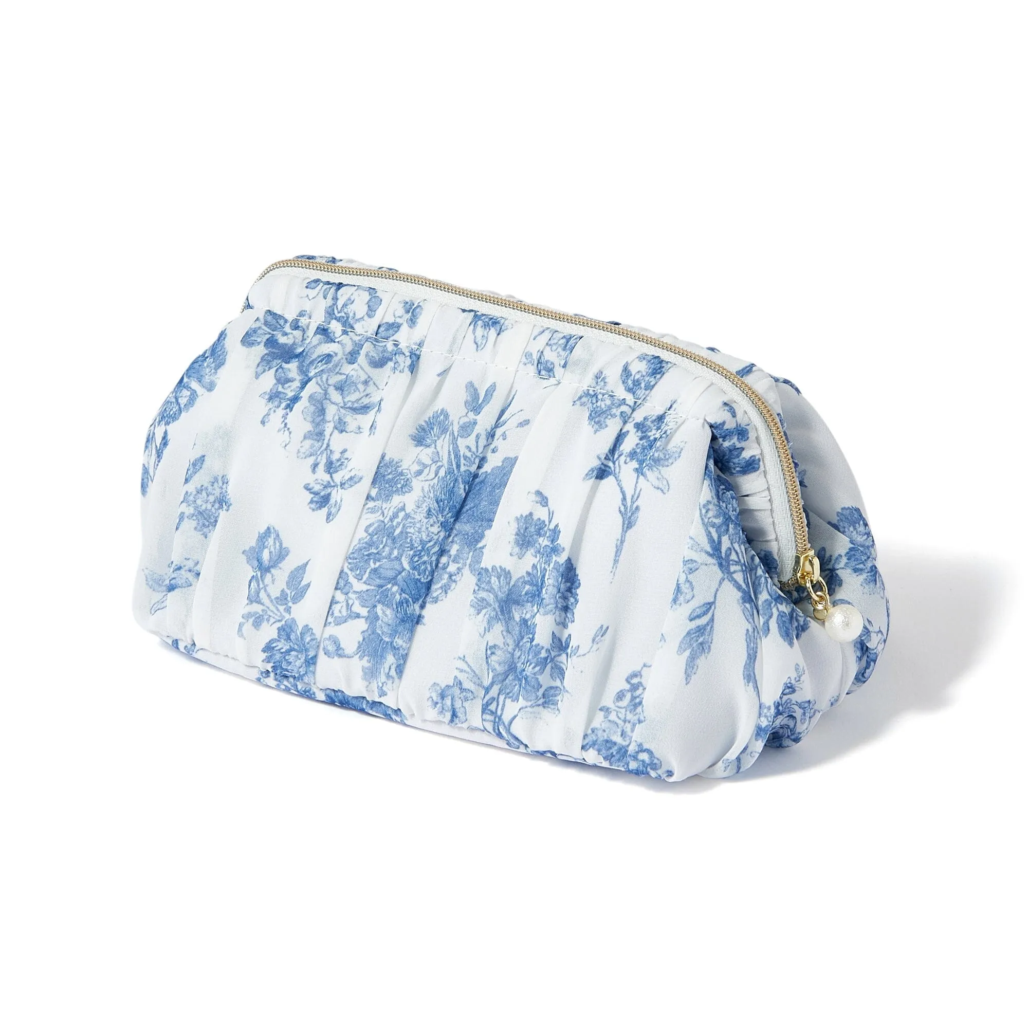 Classic Flower Wire Pouch Navy