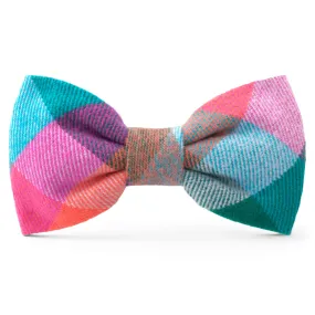 Color Pop Plaid Flannel Dog Bow Tie