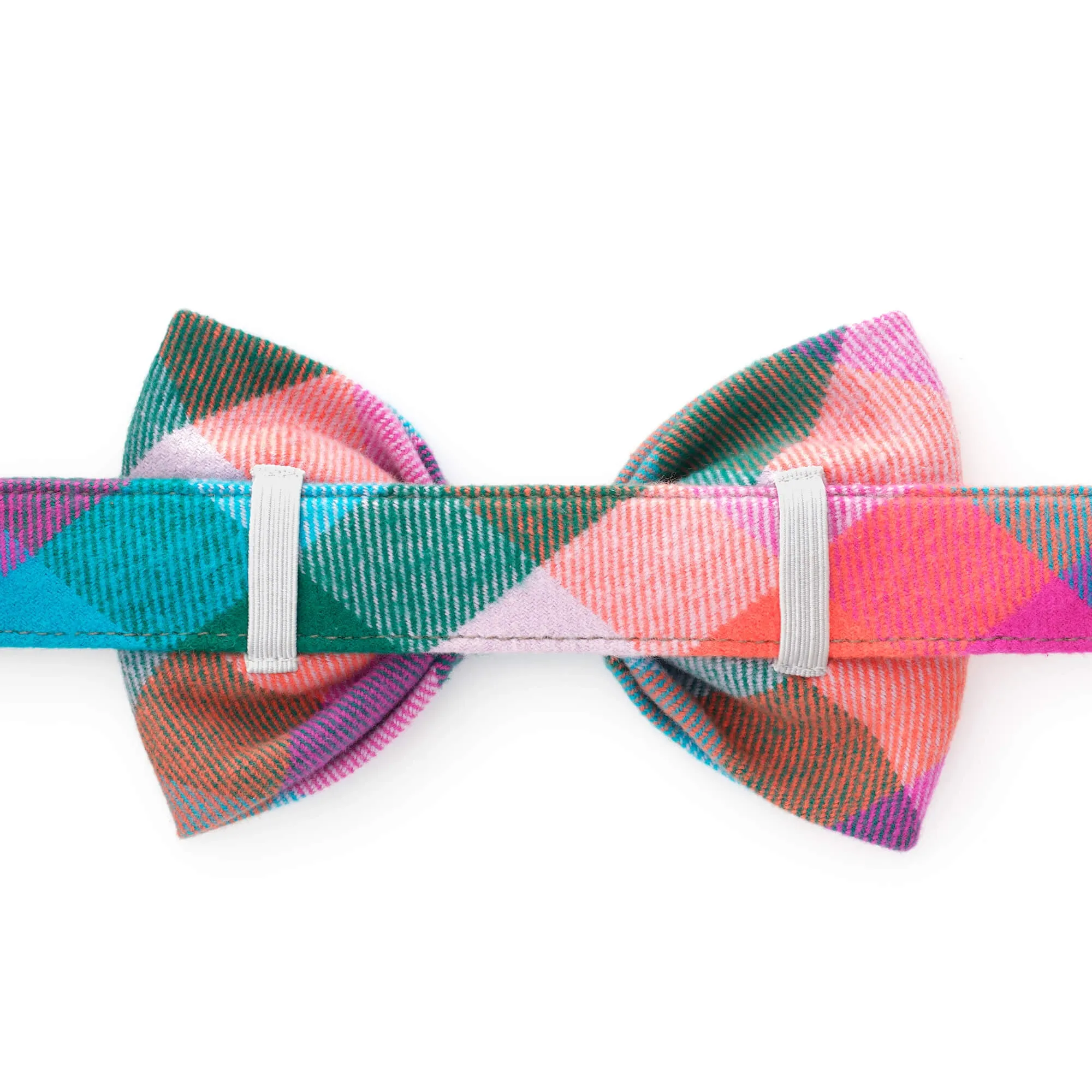 Color Pop Plaid Flannel Dog Bow Tie