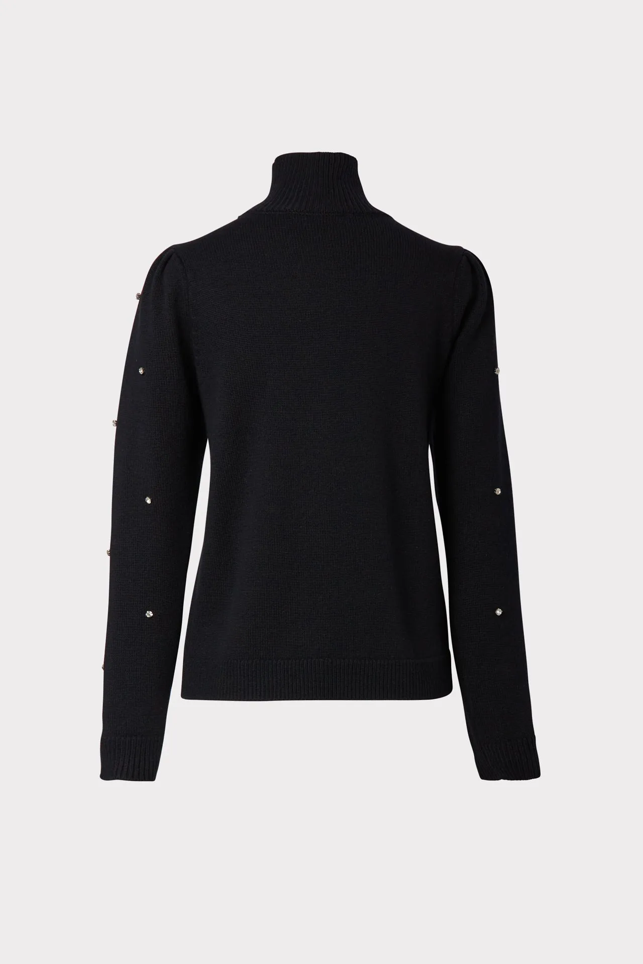 Crystal Embellishment Turtle Neck