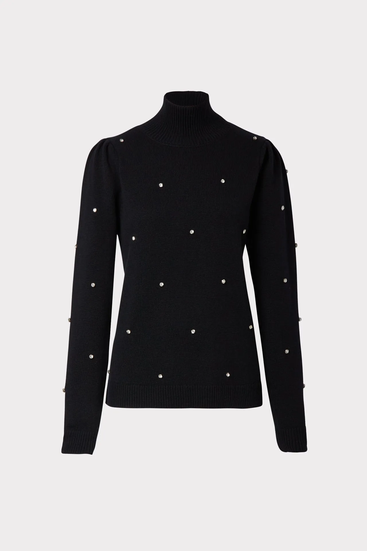 Crystal Embellishment Turtle Neck