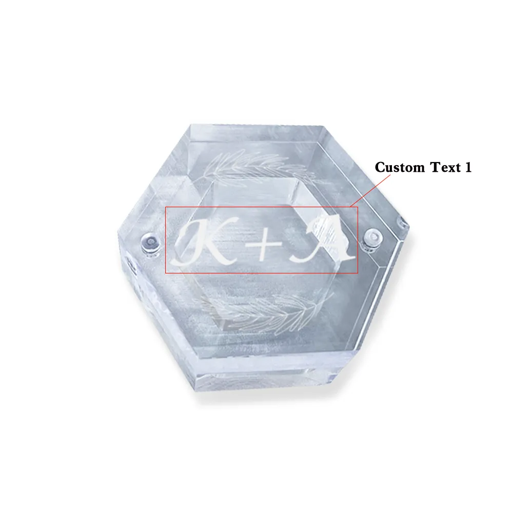 Custom Acrylic Ring Box Personalized Wedding Wood Jewelry Box