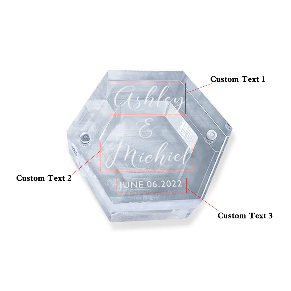 Custom Acrylic Ring Box Personalized Wedding Wood Jewelry Box