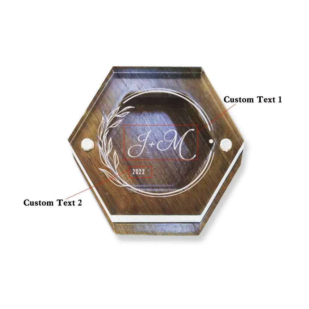 Custom Acrylic Ring Box Personalized Wedding Wood Jewelry Box