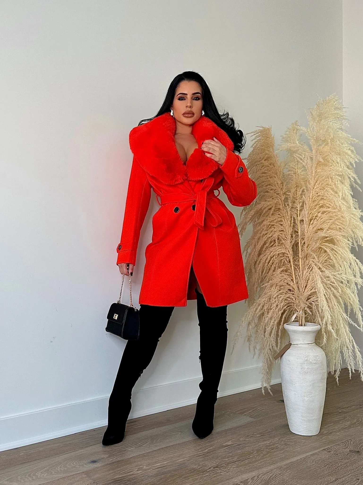 Dangerous Woman Fur Coat Orange