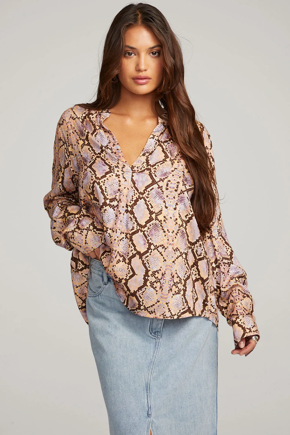 Denver Python Print Blouse