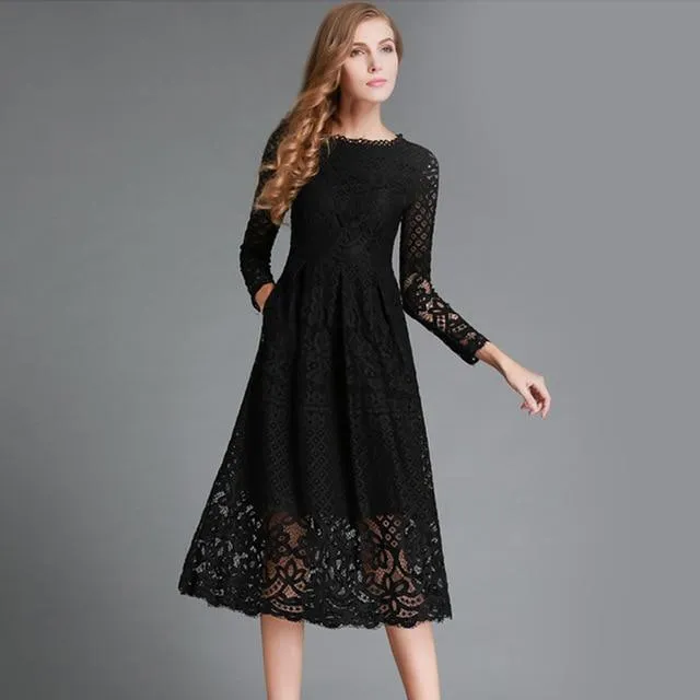 Elegant Lace Long Dress