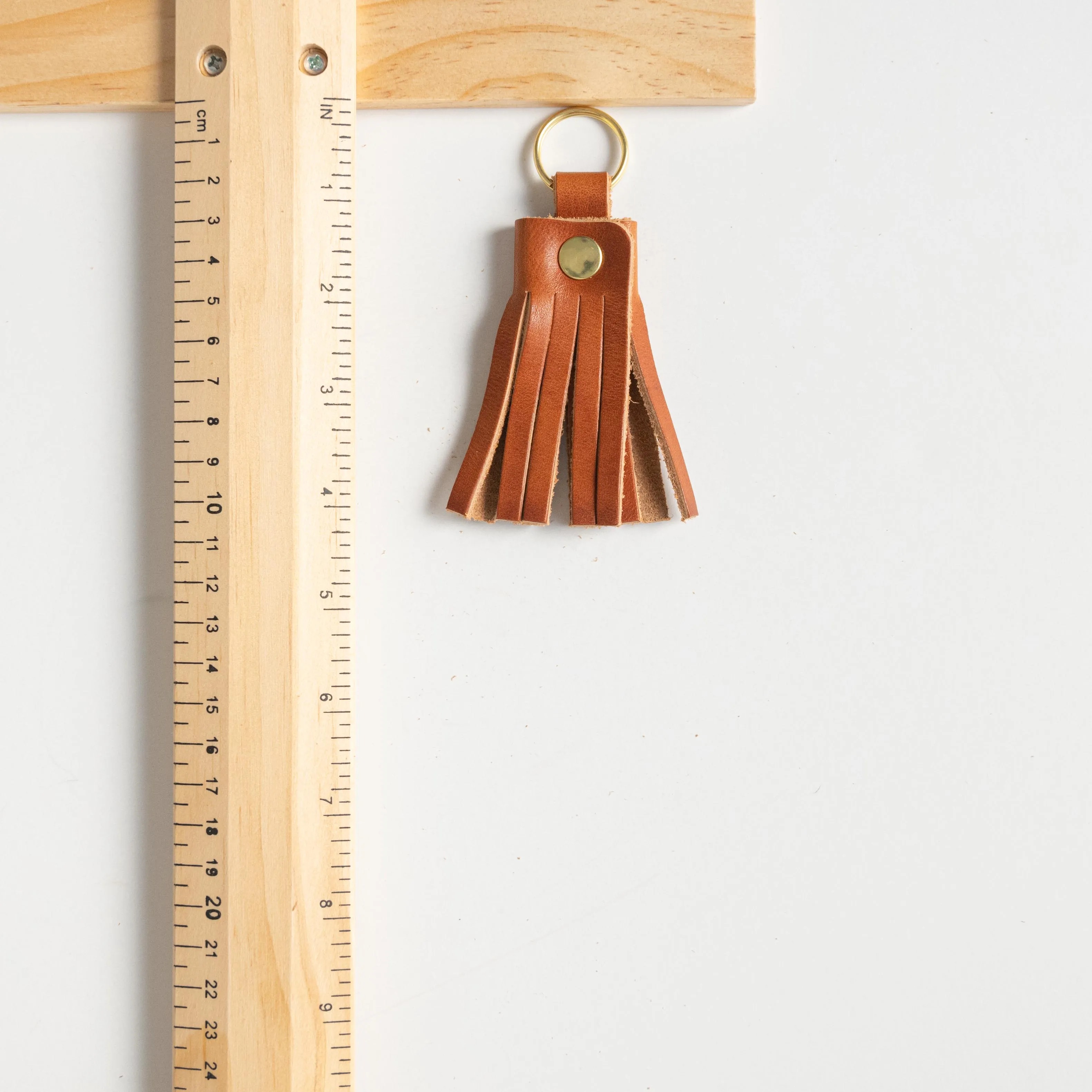 English Tan Tassel Keychain