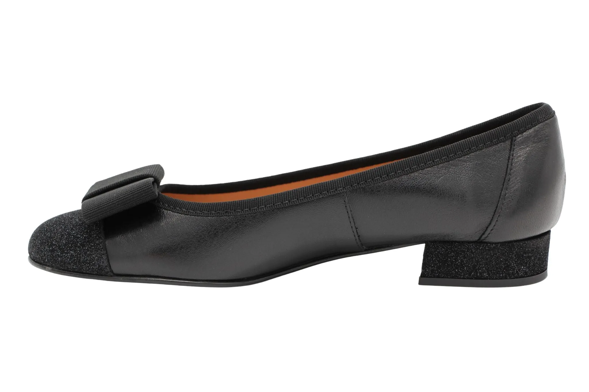 Fabucci Black leather Ballet Flat  with Bow