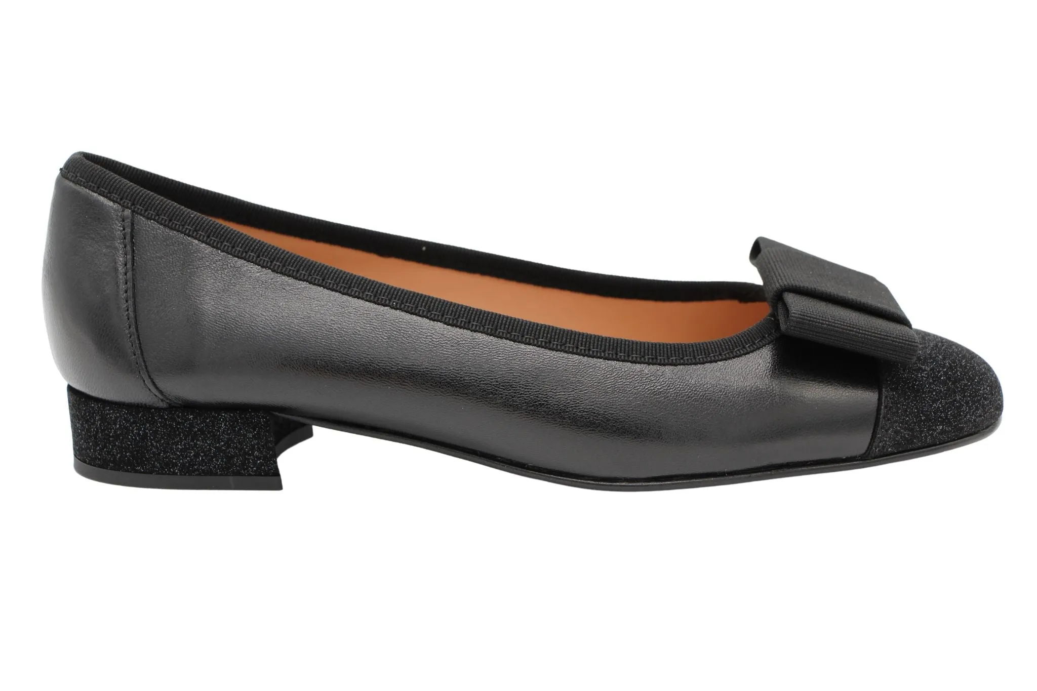 Fabucci Black leather Ballet Flat  with Bow