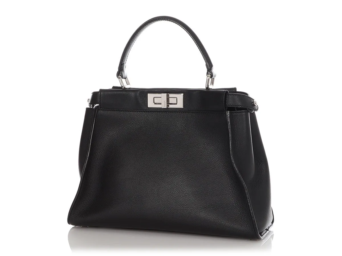 Fendi Medium Black Python Monster Peekaboo