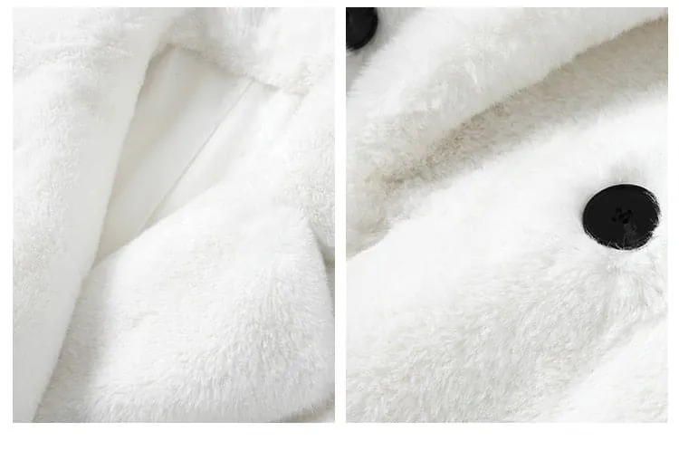 Fluffy Faux Rabbit Fur Coat