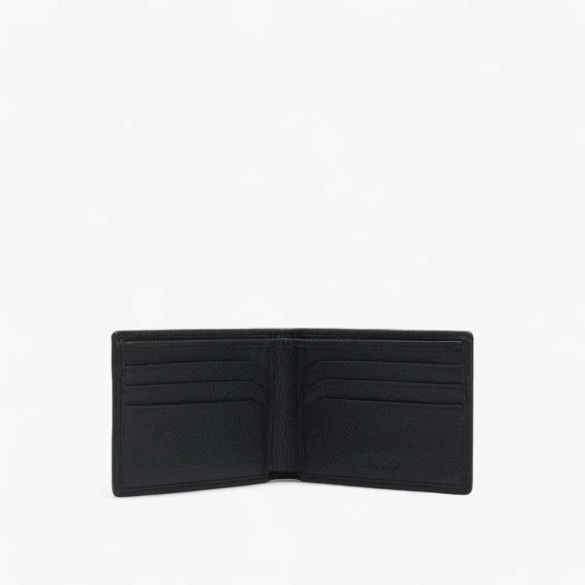 Grained-Leather Card Holder With Logo Plate