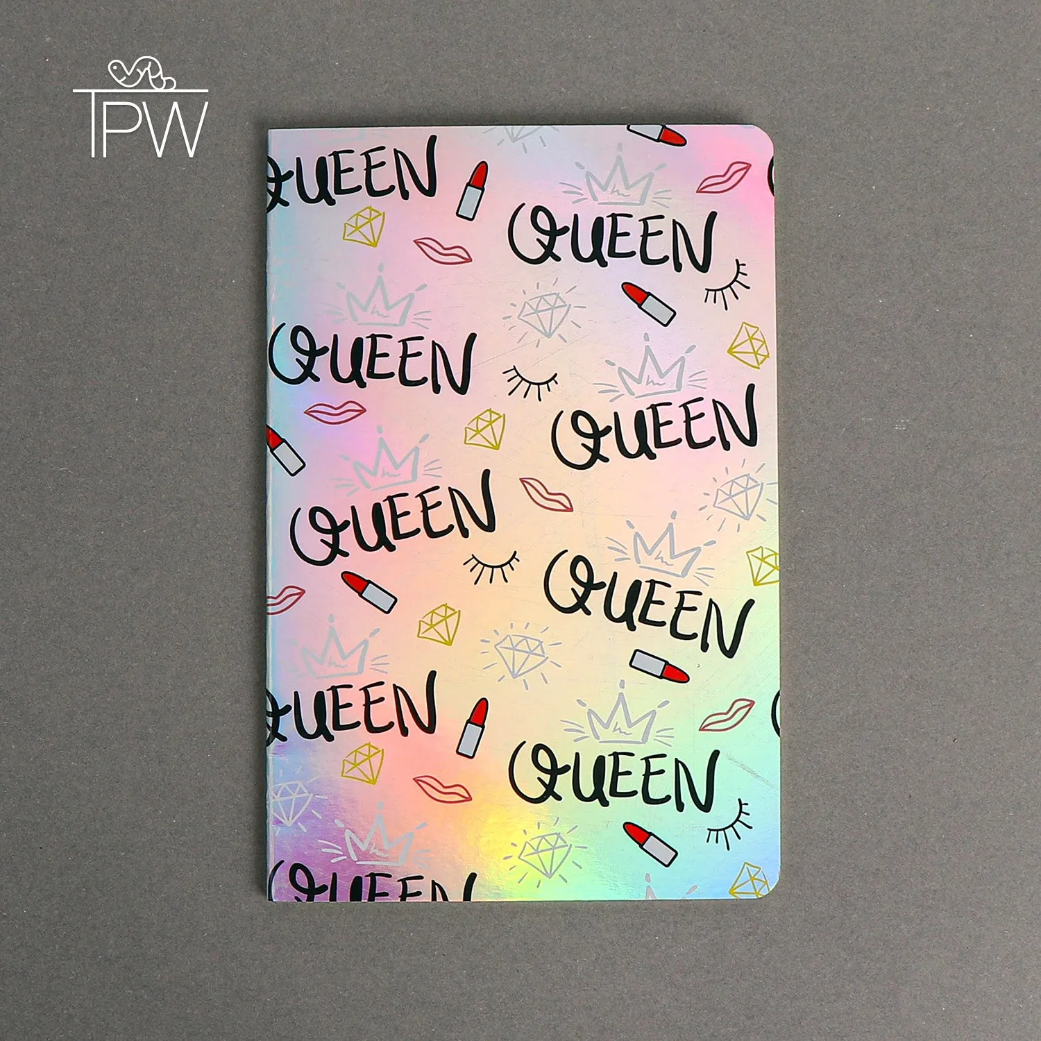 Holographic Shiny Cover Beauty Queen Lined Notebook