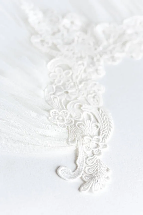 Lace bridal cape veil