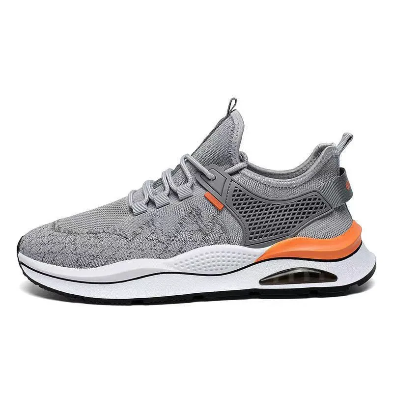 Men's Sports Casual Shoes Mesh Breathable Lace-up Running Korean Version Flying Woven Cross-border